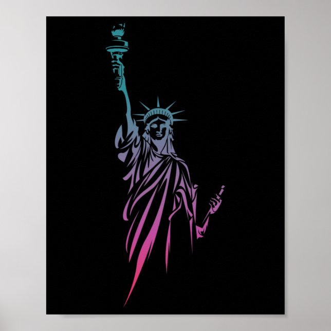 Poster 4 De Julho Estátua Da Liberdade (Frente)