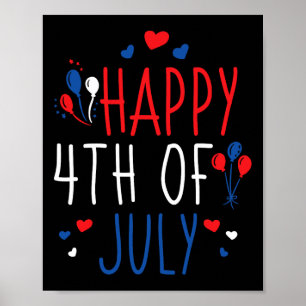 Poster 4 de Julho Feliz 4 de Julho Bandeira Americana