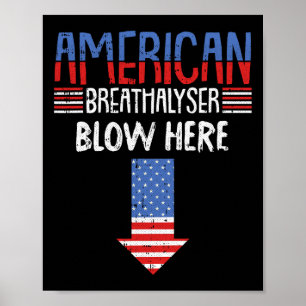 Poster 4 De Julho Funny American Flag Patriótico