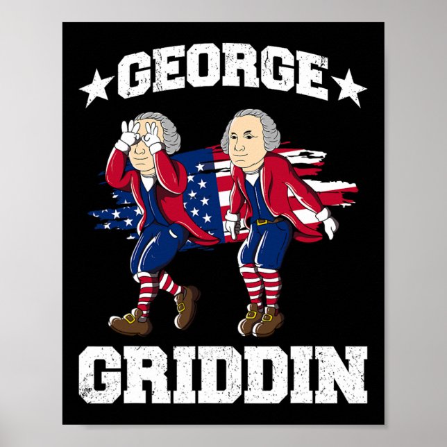 Poster 4 de Julho George Washington Griddy George Griddi (Frente)