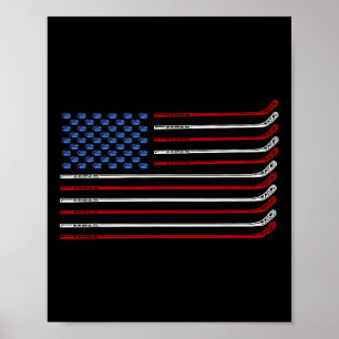 Poster 4 de julho Hockey Hockey American Flag USA Patrio