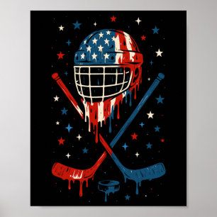 Poster 4 De Julho Hockey Sorvete Gpinga Capacete Adesivos