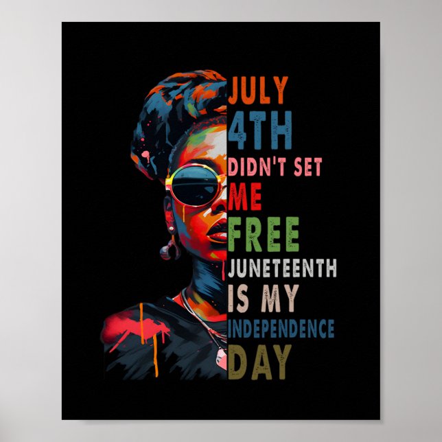 Poster 4 de julho não me libertou Juneteenth é minha inde (Frente)