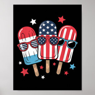 Poster 4 De Julho Popsicle Boys Girls Kids American Flag