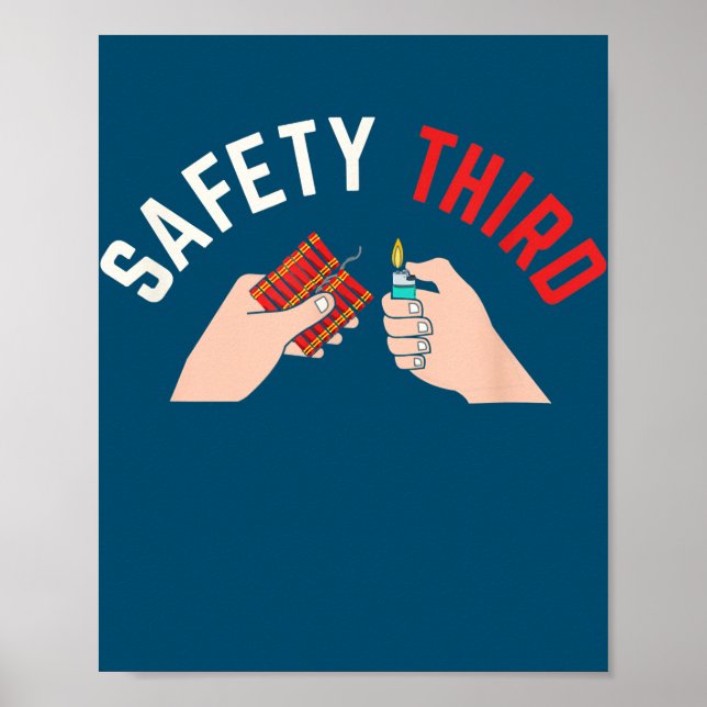 Poster 4 de julho Segurança de fogos de artifício Patriót (Frente)