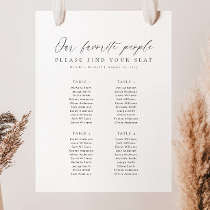 Poster 4 Mesas Nosso Gráfico de Assentos Pessoas Favorito