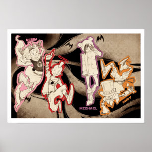 Poster 4 monstro pequenos - grupo