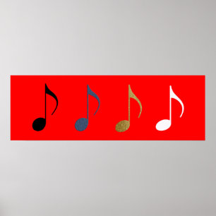 Poster 4 notas musicais decor