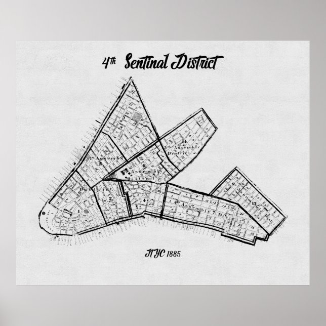 Poster 4.o Distrito Sentinal, NYC 1885 (Frente)