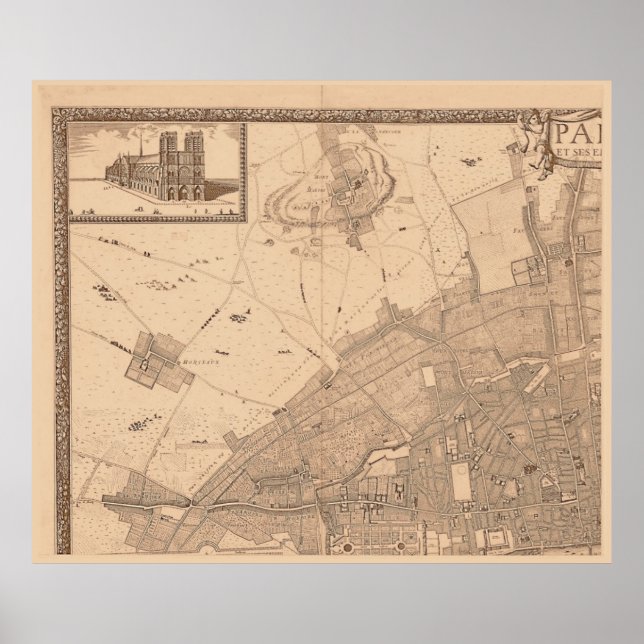 Póster 4 Painel Sepia de Rochefort Paris Quadro 1 - LB (Frente)