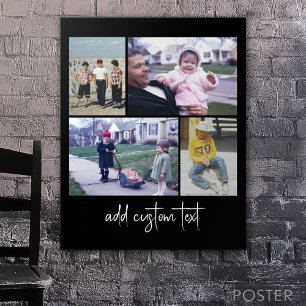 Poster 4 Photo Collage - you can change black color 