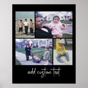 Poster 4 Photo Collage - you can change black color 