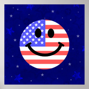 Poster 4o da cara da bandeira americana de julho