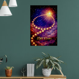 Poster 4th of July 50 Stars 250 Years USA Independence
