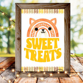 Poster 4x6 Doces Boho Woodland Raposa Aniversário Sobreme