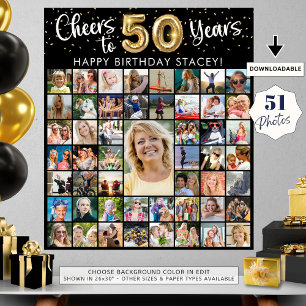Poster 50º Aniversário 51 Foto Colagem Cheers to 40 Anos