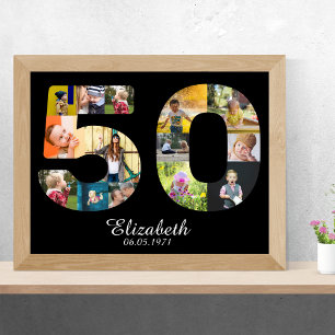 Poster 50º aniversário Crie sua própria multifoto