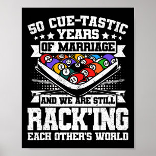 Poster 50º aniversário da Piscina de casamento Bilhares d