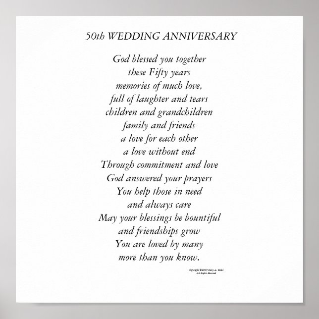 Poster 50º Aniversário de Casamento (Frente)