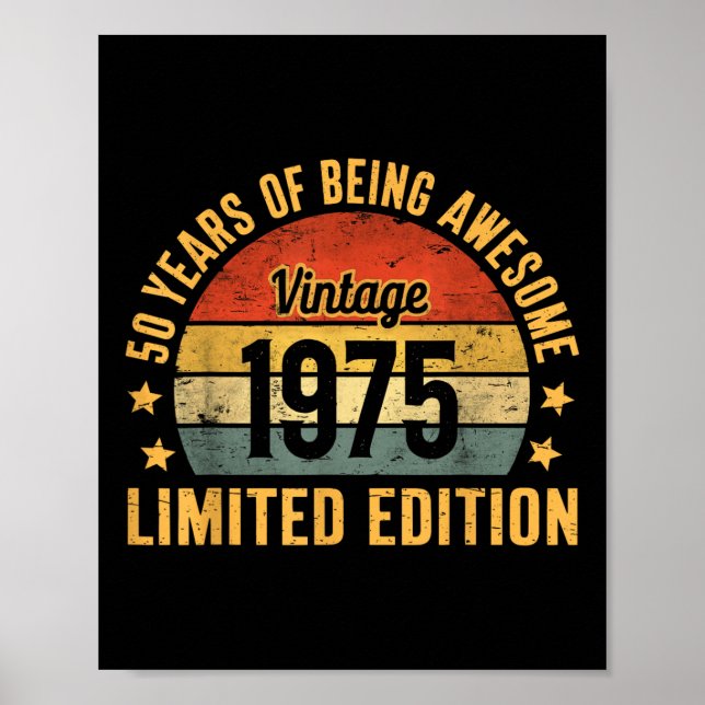 Poster 50º Aniversário Desorações Para Homens 1975 Gag 50 (Frente)