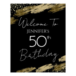 Póster 50º aniversário Dourado Black Welcome