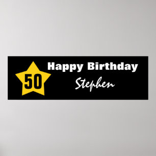 Póster 50º aniversário Nome personalizado de banner Big S
