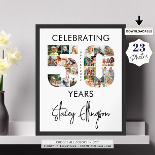 Poster 50º Aniversário Número 50 23 Colagem de Fotos