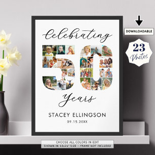 Poster 50º Aniversário Número 50 23 Colagem de Fotos