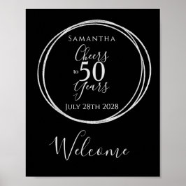 Poster 50º Aniversário Saúde 50 anos Prata Negra Bem-vind