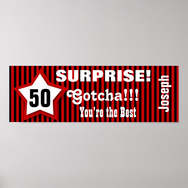 Póster 50º Banner estelar de aniversário SURPRISE persona (Frente)