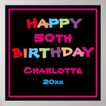 50º Sinal de 50º aniversário moderno personalizado