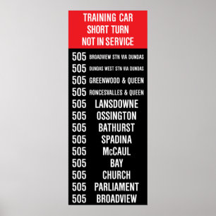 Póster 505 eléctrico Rollsign da réplica TTC de DUNDAS