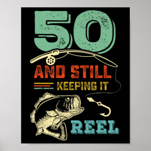 Poster 50.º Aniversário A pescar 50 pescadores Mens Pu
