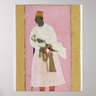 Poster 50.14/8 Retrato de Malik Amber, inscrito em Deva