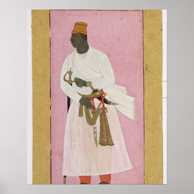 Poster 50.14/8 Retrato de Malik Amber, inscrito em Deva (Frente)