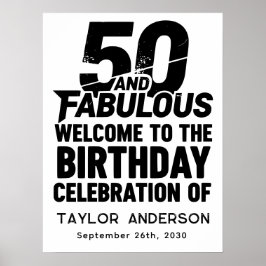 Poster 50 and Fabulous Bold Grunge Welcome Celebration