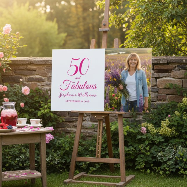 Poster 50 and Fabulous Photo 50th Birthday Party (Criador carregado)