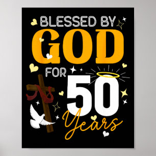 Poster 50 Aniversário Abençoado Por Deus Por 50 Anos De I