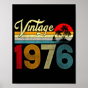 Poster 50 Anos de Idade Vintage 1976 50º Aniversário Home