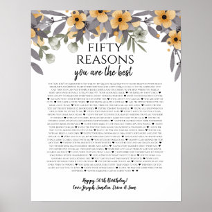 Poster 50 coisas que amamos sobre suas flores amarelas pr