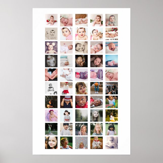 Poster 50 Colagem de Fotos Personalizada (Frente)