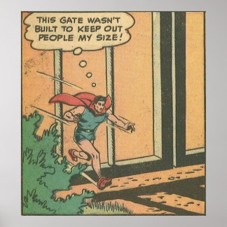 Poster 50 do Super-Herói história em quadrinhos vintage h