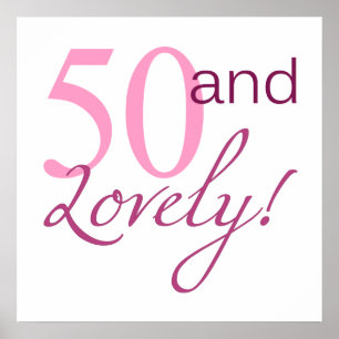 Póster 50 e presentes de aniversário bonitos
