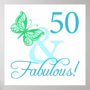 Poster 50 E Presentes De Aniversário Fabulosos (Aqua)