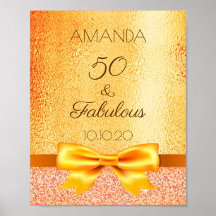 Poster 50 festas de aniversário de arco dourada fabulosas