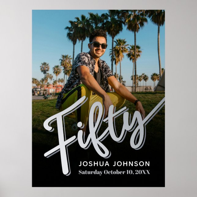 Poster 50 fotos pretas prateadas 50 anos (Frente)