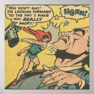 Poster 50 história em quadrinhos Super Herói vintage hist