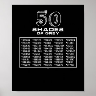 Poster 50 máscaras engraçadas do cinza