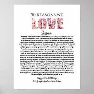 Poster 50 razões pelas quais amamos você, irmã do pres