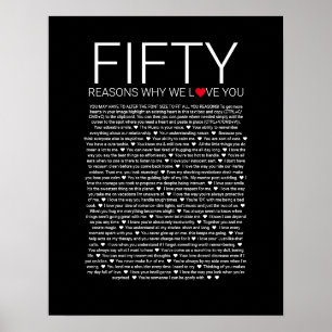 Poster 50 razões pelas quais nós te amamos voto de casame